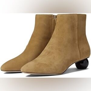 New! Beautiful Kate Spade Sydney Kid Suede Ankle Booties, Medium Biscotti